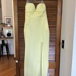 Asos Strapless Yellow Corset Dress